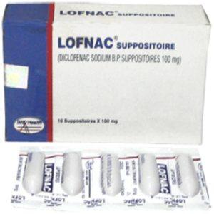 Lofnac Suppositories 100mg - Diclofenac Suppositories, Pack of 10