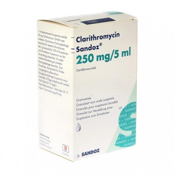 Clarithromycin 250mg Suspension, 70ml