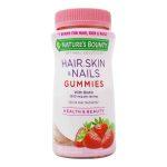 Nature's Bounty Optimal Solutions Hair Skin Nails Gummies Strawberry, 80 Gummies