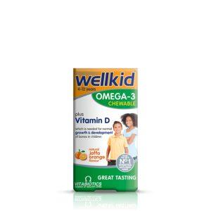 Vitabiotics Wellkid Omega-3 Plus Chewable 4-12 Years, 60 Tablets