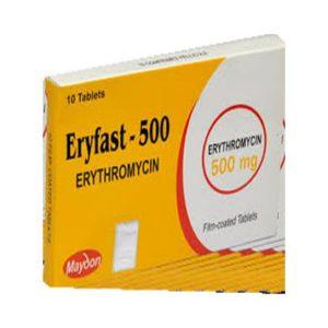 Eryfast 500 - Erythromycin 500mg Tablets, 10 Tablets