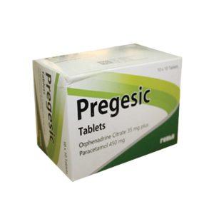 Pregesic Tablets - Orphenadrine 35mg Paracetamol 450mg, 100 Tablets