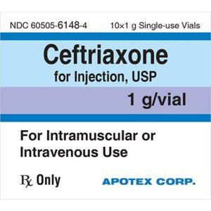 Ceftriaxone 1g Powder for Solution for Injection