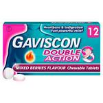Gaviscon Double Action Chewable Tablets for fast relief of heartburn, acid reflux and indigestion with dual-action acid neutralisation and protective barrier available at Asset Pharmacy Nigeria.