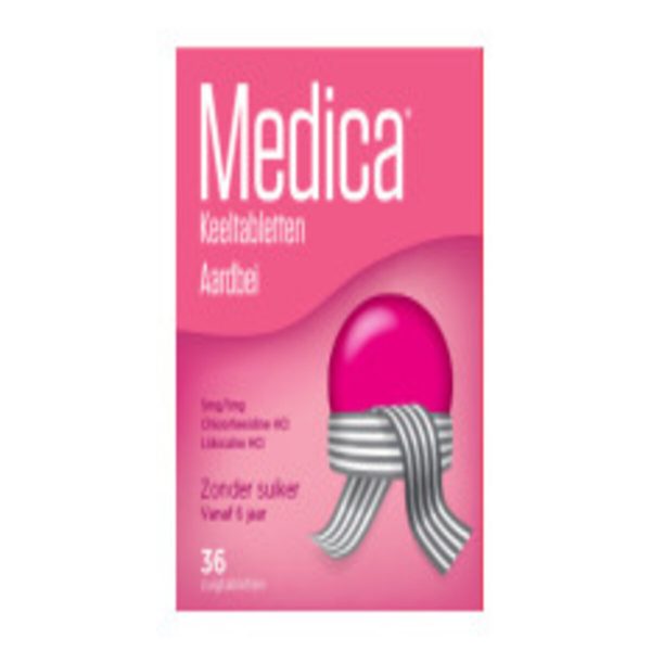 Medica Throat Tablets Strawberry, 36 Lozenges