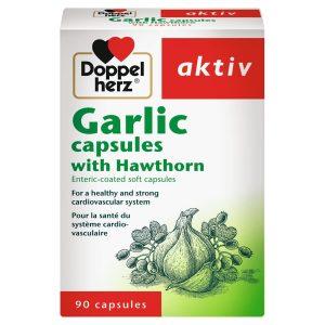 DoppelHerz Garlic Capsules With Hawthorn, 90 Capsules