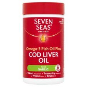 Seven Seas Cod Liver Oil Plus Garlic, 90 Capsules