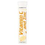 Vitamin C and Zinc Effervescent Tablets Orange Flavour, 20 Tablets