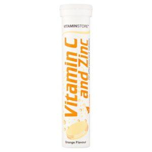 Vitamin C and Zinc Effervescent Tablets Orange Flavour, 20 Tablets