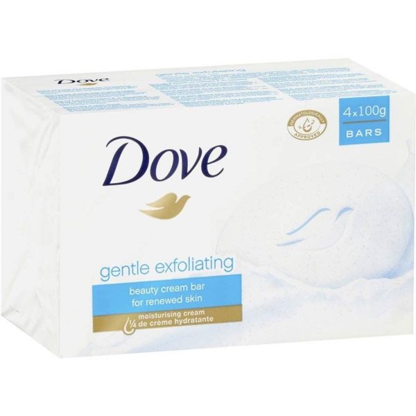 Dove Gentle Exfoliating Beauty Bar Soap, 4 x 100g