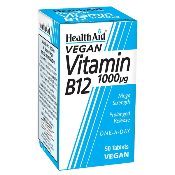 HealthAid Vitamin B12 1000mcg, 50 Tablets