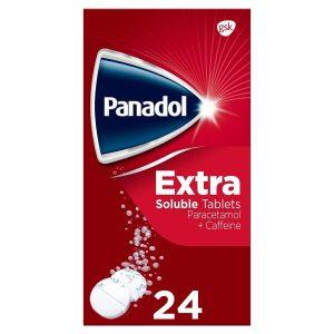 Panadol Extra Soluble Tablets - Paracetamol + Caffeine, 24 Tablets