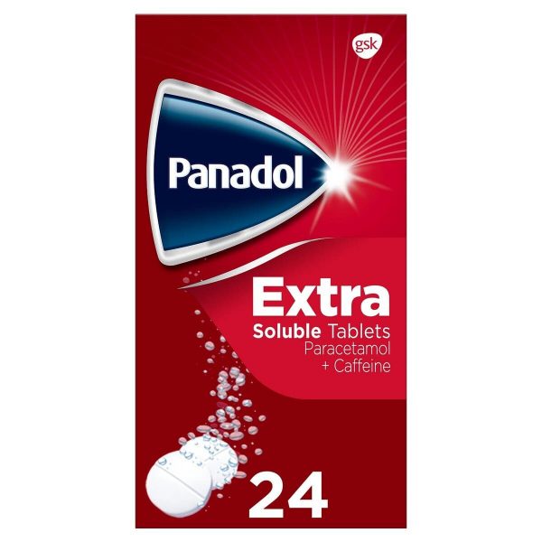 Panadol Extra Soluble Tablets - Paracetamol + Caffeine, 24 Tablets