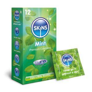 Skins Condoms - Mint Flavour, 12 Condoms