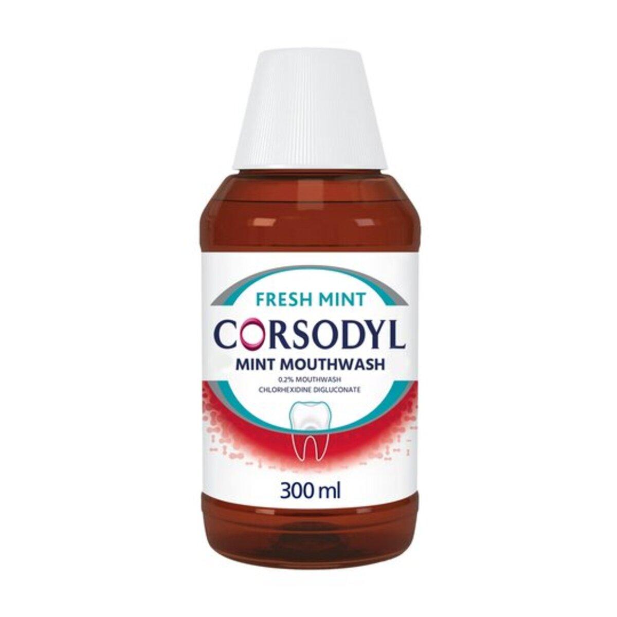 Corsodyl Mouthwash - Chlorhexidine Mouthwash, 300ml - Mint Mouthwash 1