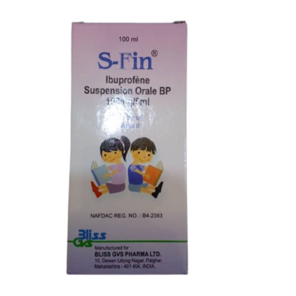 S-Fin Ibuprofen Suspension 100mg/5ml, 100ml