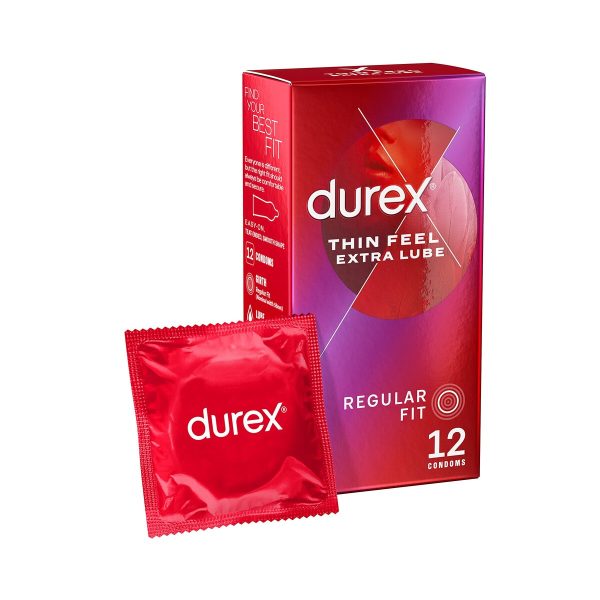 Durex Concoms Thin Feel Extra Lube, 12 Packs