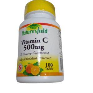 Nature's Field Vitamin C 500mg Tablets, 100 Tablets