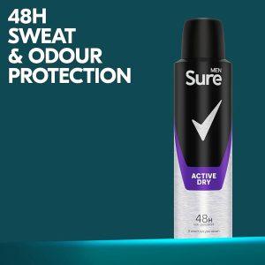 Sure Men Active Dry AntiPerspirant Spray, 150ml