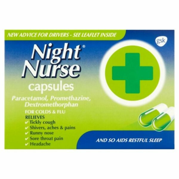 Night Nurse Capsules - Cold and Flu Relief, 10 Capsules