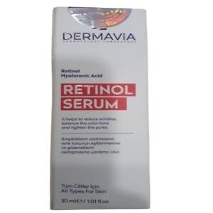 Dermavia Retinol Serum, 30ml – Advanced anti-aging serum with retinol to reduce wrinkles, fine lines, and improve skin texture. Hydrating formula promotes collagen production for a smoother, youthful complexion. Suitable for all skin types.