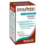 HealthAid ImmuProbio One A Day – bottle of 30 vegan capsules, high-strength probiotic and immune support supplement with 50 billion live cultures