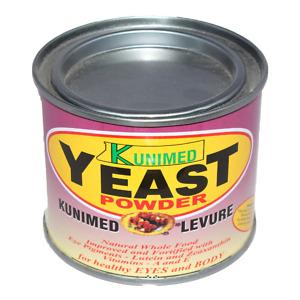 Kunimed Yeast Powder – 100g container of nutritional yeast supplement used to support digestion, improve appetite, and promote overall wellness – product label visible.
