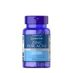 Puritan's Pride Zinc for Acne, 100 Tablets – dietary supplement in a white bottle, formulated to support clear skin, reduce breakouts, and promote immune health.