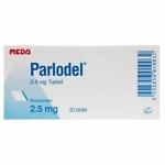 Parlodel 2.5mg Tablets – Bromocriptine 2.5mg, 30 tablets pack used for treating Parkinson’s disease, acromegaly, and hormone-related conditions such as high prolactin levels