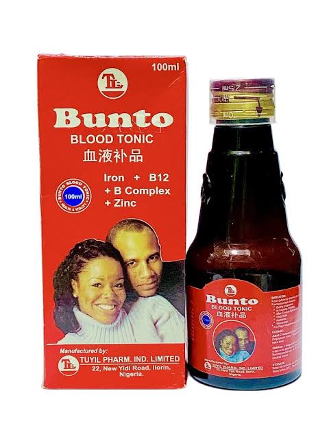 Bunto Blood Tonic 100ml iron enriched blood tonic syrup for daily nutritional support and healthy iron intake in Nigeria pharmacy