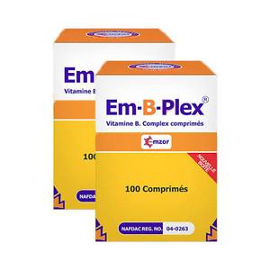 Em-B-Plex Tabs 100 Tablets vitamin B complex food supplement formulated with essential B vitamins to support energy metabolism nervous system function red blood cell formation immune health and overall wellbeing, original Em-B-Plex Tabs 100 Tablets available from Asset Pharmacy