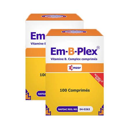 Em-B-Plex Tabs 100 Tablets vitamin B complex food supplement formulated with essential B vitamins to support energy metabolism nervous system function red blood cell formation immune health and overall wellbeing, original Em-B-Plex Tabs 100 Tablets available from Asset Pharmacy