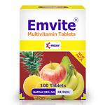 Emvite Tablets 100 Tablets daily multivitamin and mineral food supplement formulated to support immune system function energy metabolism healthy bones brain function and overall wellbeing, original Emvite Tablets 100 Tablets available from Asset Pharmacy