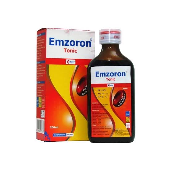 Emzoron Tonic 200ml haematinic blood tonic formulated with iron vitamins and essential nutrients to support normal red blood cell formation healthy haemoglobin levels energy production immune function and overall wellbeing, original Emzoron Tonic 200ml available from Asset Pharmacy