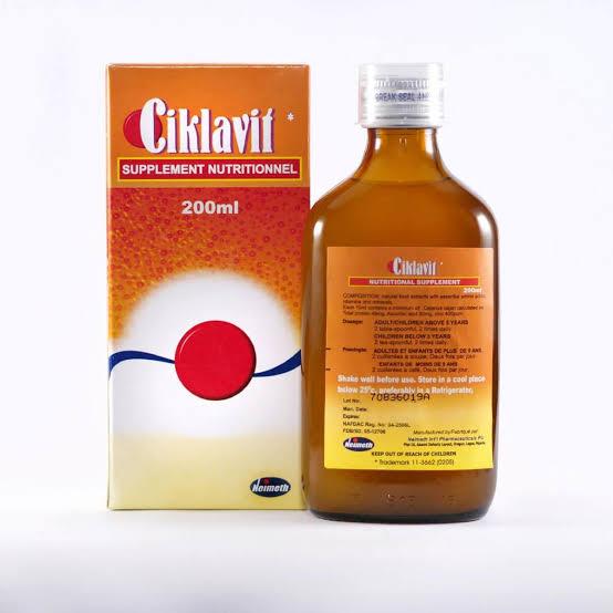 Ciklavit Supplement 200ml nutritional liquid supplement formulated with amino acids vitamins and minerals to support overall wellbeing nutritional health red blood cell health immune function and daily wellness, original Ciklavit Supplement 200ml available from Asset Pharmacy